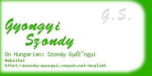gyongyi szondy business card